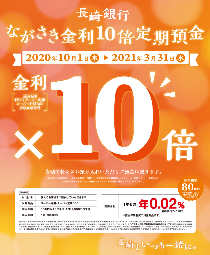長崎銀行　ながさき金利10倍定期預金