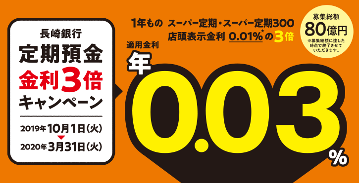 長崎銀行 定期預金特別金利キャンペーン