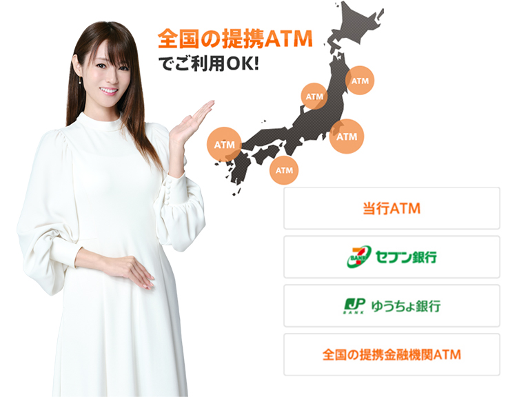 全国の提携ATMでご利用OK!